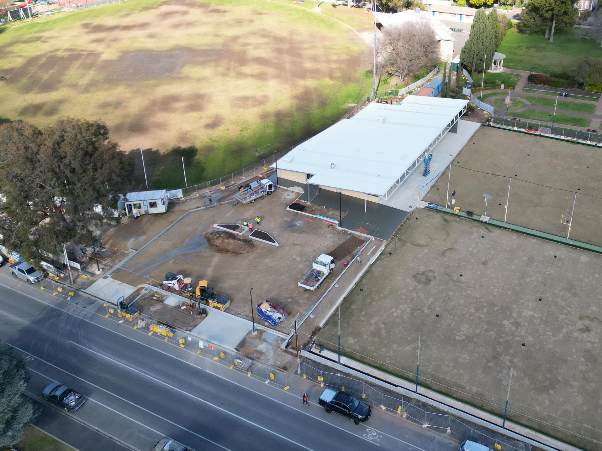 Walkerville Bowls Club earthworks aerial